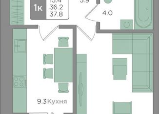 Продаю 1-ком. квартиру, 36.2 м2, Калининград, ЖК Новый Город