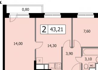 Продажа 2-комнатной квартиры, 43.2 м2, Нижний Новгород, площадь Минина и Пожарского, Нижегородский район