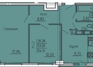 Продажа двухкомнатной квартиры, 61 м2, Пенза, жилой комплекс Арбековская Застава, с11