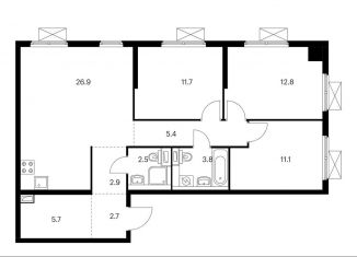 Продажа 3-комнатной квартиры, 85.5 м2, Балашиха, ЖК Измайловский Лес