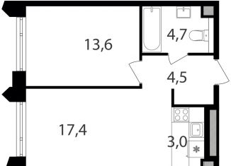 Продажа 2-комнатной квартиры, 43.2 м2, Москва, станция Гражданская, жилой комплекс Петровский Парк 2, к1