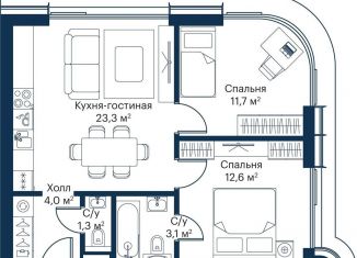 Продается 2-комнатная квартира, 56 м2, Москва, ЖК Сити Бэй