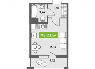 Продам квартиру студию, 24.3 м2, Санкт-Петербург, метро Новокрестовская