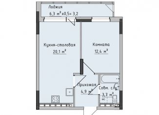 1-комнатная квартира на продажу, 40.9 м2, Ижевск, ЖК Холмогоровский