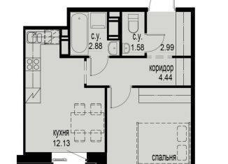 Продается 1-комнатная квартира, 36.9 м2, Санкт-Петербург, метро Площадь Мужества