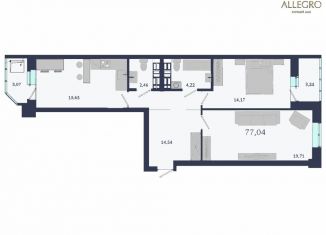 Продам 2-комнатную квартиру, 77 м2, Екатеринбург, Ботаническая улица, с2, метро Площадь 1905 года