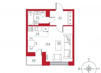 Продаю квартиру студию, 27 м2, Ростов-на-Дону, ЖК Западная Резиденция, 1-я Ковровая улица, 65/2