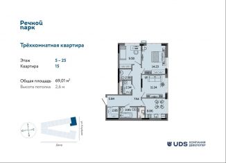 Продается 3-комнатная квартира, 69 м2, Ижевск