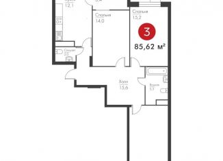 Продам 3-ком. квартиру, 85.6 м2, Самара, Октябрьский район, проспект Масленникова, 14А