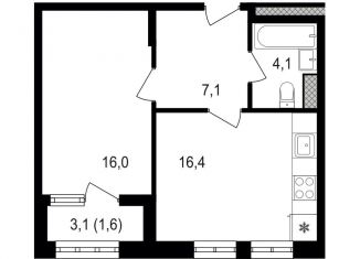 Продам однокомнатную квартиру, 45.2 м2, Москва, Михалковская улица, 48с8, ЖК Михалковский