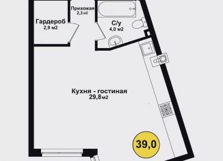Продается квартира студия, 38.8 м2, Астрахань