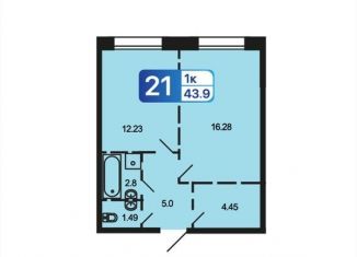 Продам 1-комнатную квартиру, 44.2 м2, деревня Скрылья, деревня Скрылья, 274