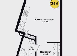 Продаю квартиру студию, 24.6 м2, Астрахань