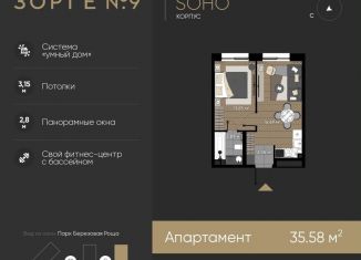 Продается однокомнатная квартира, 35.6 м2, Москва, САО