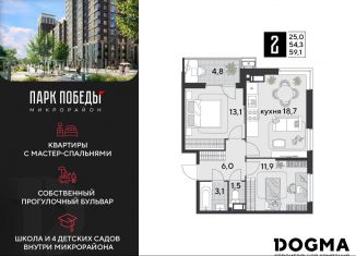 Продается 2-комнатная квартира, 59.1 м2, Краснодарский край, Главная городская площадь