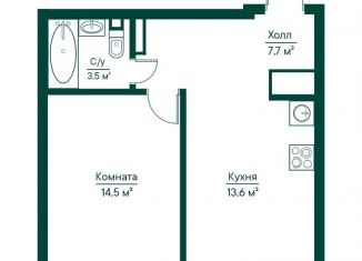 Продажа 1-ком. квартиры, 39.3 м2, Самарская область