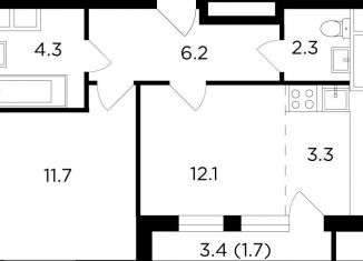 2-комнатная квартира на продажу, 41.6 м2, поселение Московский, улица Картмазовские Пруды, 2к3