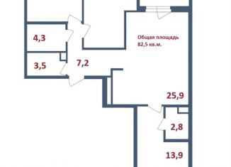 Продается трехкомнатная квартира, 85 м2, Санкт-Петербург, метро Выборгская, Белоостровская улица, 7