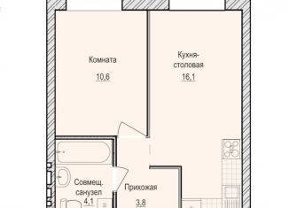 Продажа 1-ком. квартиры, 34.6 м2, село Первомайский