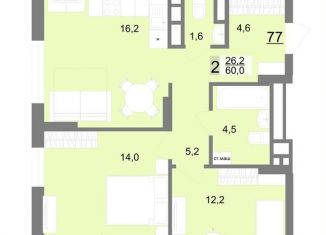 Продам двухкомнатную квартиру, 60 м2, Екатеринбург, улица Шаумяна, 83, метро Площадь 1905 года