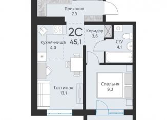 Продается 2-ком. квартира, 43.3 м2, Новосибирская область, Большая улица, 23