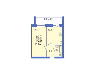 1-комнатная квартира на продажу, 44.2 м2, Вологодская область