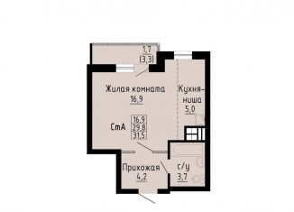 Квартира на продажу студия, 31.5 м2, Новосибирск, улица Петухова, 162, Кировский район