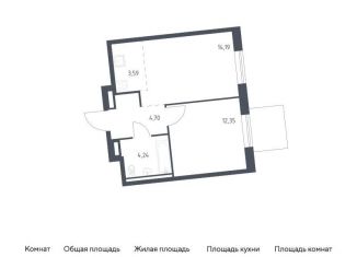 1-комнатная квартира на продажу, 39.1 м2, Ленинградская область