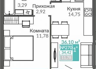 Продается 1-ком. квартира, 34.4 м2, Симферополь, Киевский район