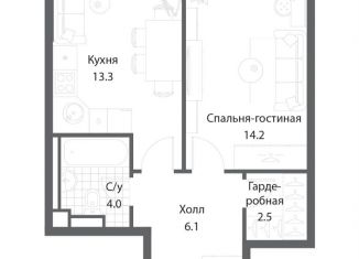Продается 1-ком. квартира, 40 м2, Москва, жилой комплекс Нагатино Ай-Ленд, к1