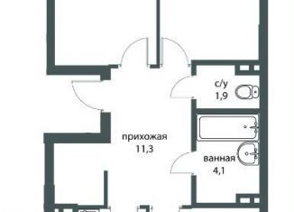 Продается трехкомнатная квартира, 81.3 м2, Новосибирск, улица Коминтерна, 1с, метро Золотая Нива
