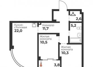 Продажа 2-ком. квартиры, 62.7 м2, Челябинская область