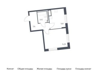 Продажа 1-комнатной квартиры, 34.6 м2, деревня Лаголово