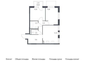Продается 2-ком. квартира, 51.9 м2, деревня Новосаратовка
