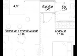 Двухкомнатная квартира на продажу, 55.1 м2, Москва, 1-й Сетуньский проезд, вл8, ЖК Хайд