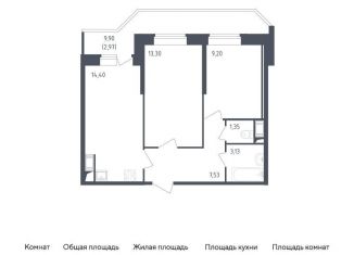 Продам 2-комнатную квартиру, 51.9 м2, Санкт-Петербург, жилой комплекс Живи в Рыбацком, 4