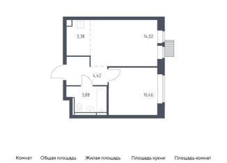 Продаю 1-комнатную квартиру, 36.2 м2, деревня Путилково