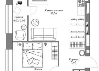 Продается двухкомнатная квартира, 60.8 м2, Калужская область