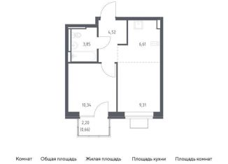 Продажа однокомнатной квартиры, 35.3 м2, Ленинский городской округ