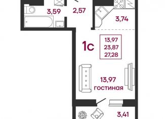 Продаю квартиру студию, 27.8 м2, Пензенская область