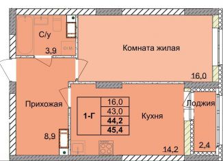 Продается 1-комнатная квартира, 44.2 м2, Нижний Новгород, метро Горьковская, 1-я Оранжерейная улица, 24А
