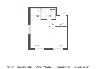 Продается однокомнатная квартира, 36.8 м2, Тюмень, Ленинский округ, жилой комплекс Чаркова 72, 1.3