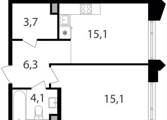 1-комнатная квартира на продажу, 44.3 м2, Москва, жилой комплекс Петровский Парк 2, к1, Савёловский район
