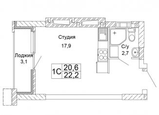 Продам однокомнатную квартиру, 22.2 м2, Волгоград