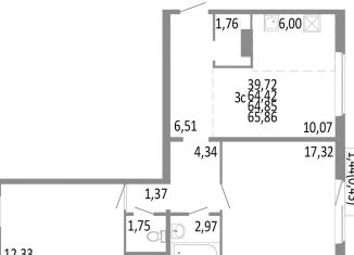 Продаю трехкомнатную квартиру, 64.9 м2, Челябинск