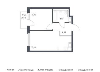 Продаю 1-ком. квартиру, 35.1 м2, Ленинградская область, жилой комплекс Квартал Торики, к1.1