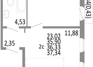 Продажа двухкомнатной квартиры, 36.3 м2, Челябинск