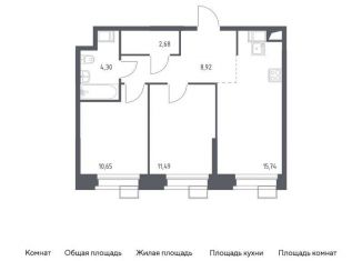 Продаю 2-комнатную квартиру, 53.8 м2, Москва