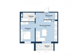Продается 1-комнатная квартира, 42.4 м2, Челябинск, Советский район, площадь Революции