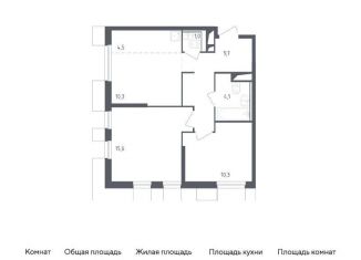 Продается 2-комнатная квартира, 55.7 м2, Красногорск, жилой комплекс Спутник, 19